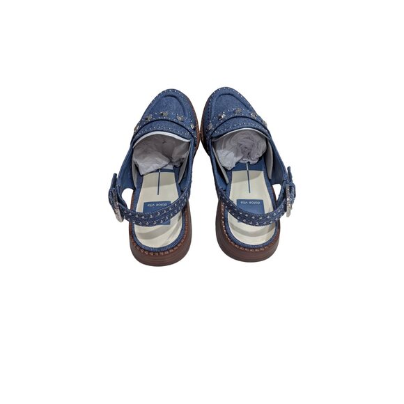 Dolce Vita Hardi Denim Studded Slingback Loafer Size 5 - Picture 3 of 6
